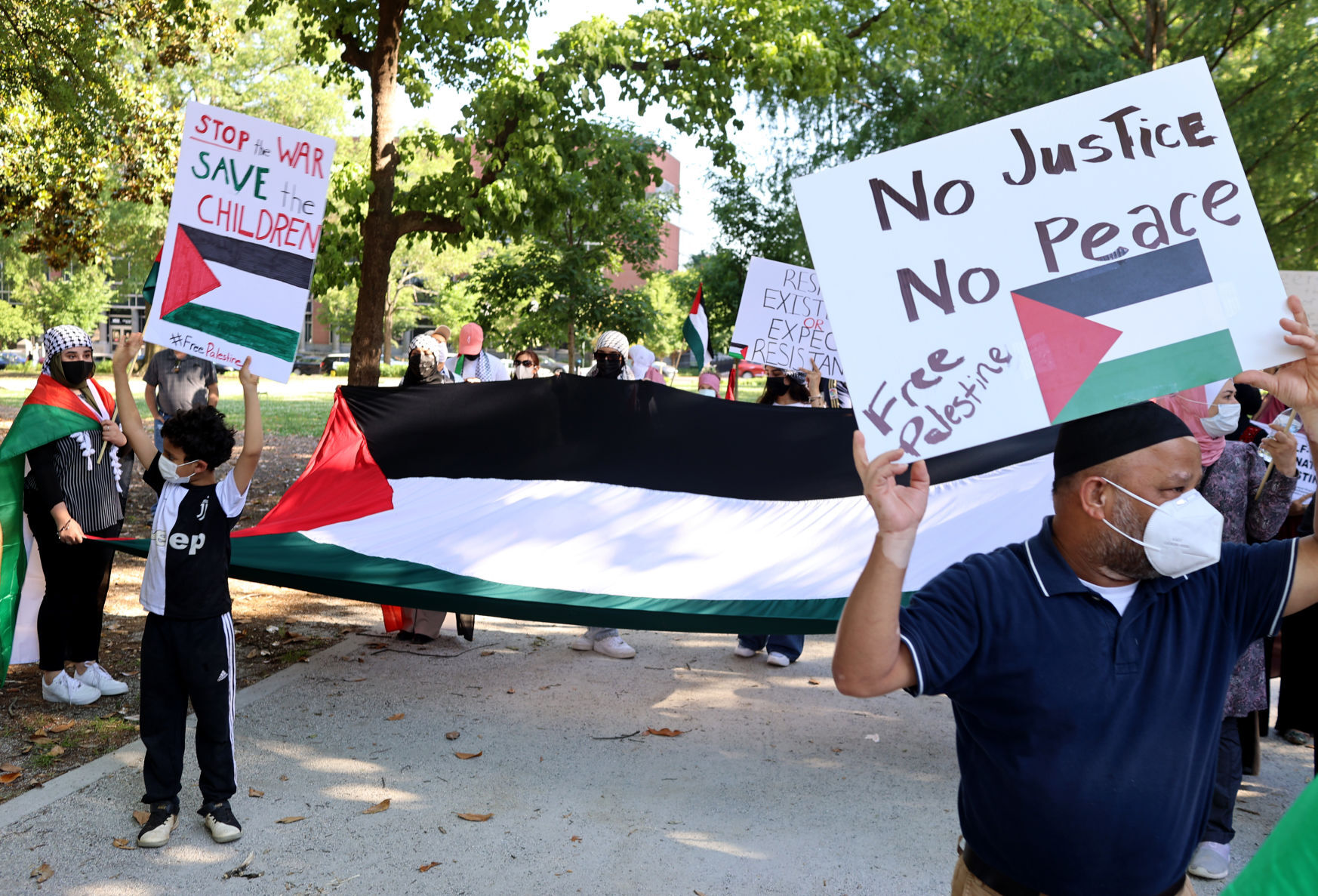 "We Stand with Palestine!" march